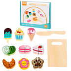 Set de frutas y verduras de madera.