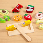 Set de frutas y verduras de madera.