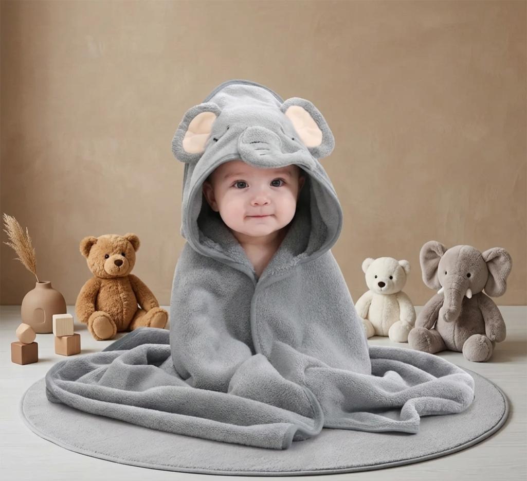 Toalla con capucha diseño animal